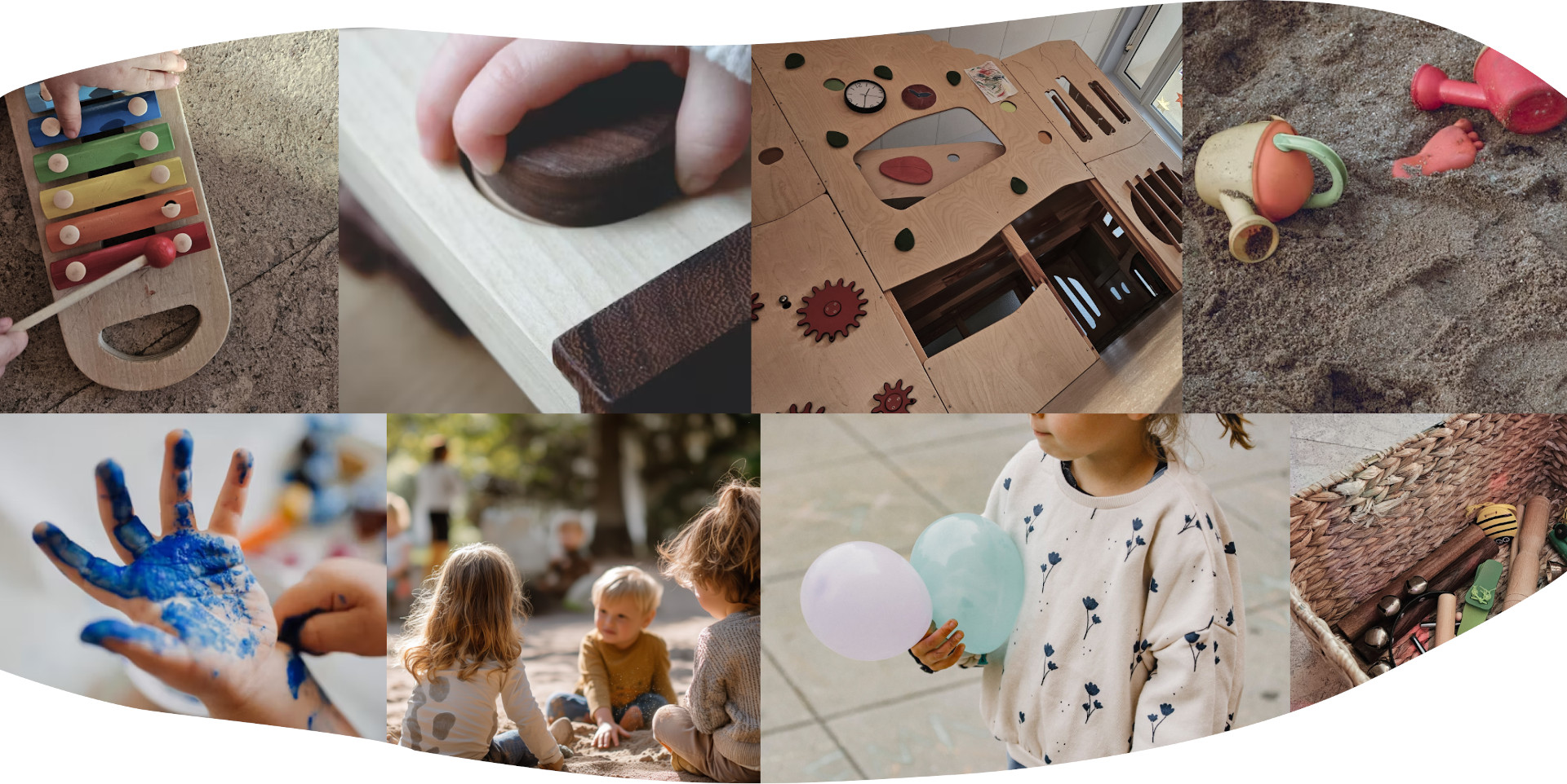 Fotocollage verschiedener Spielsituationen